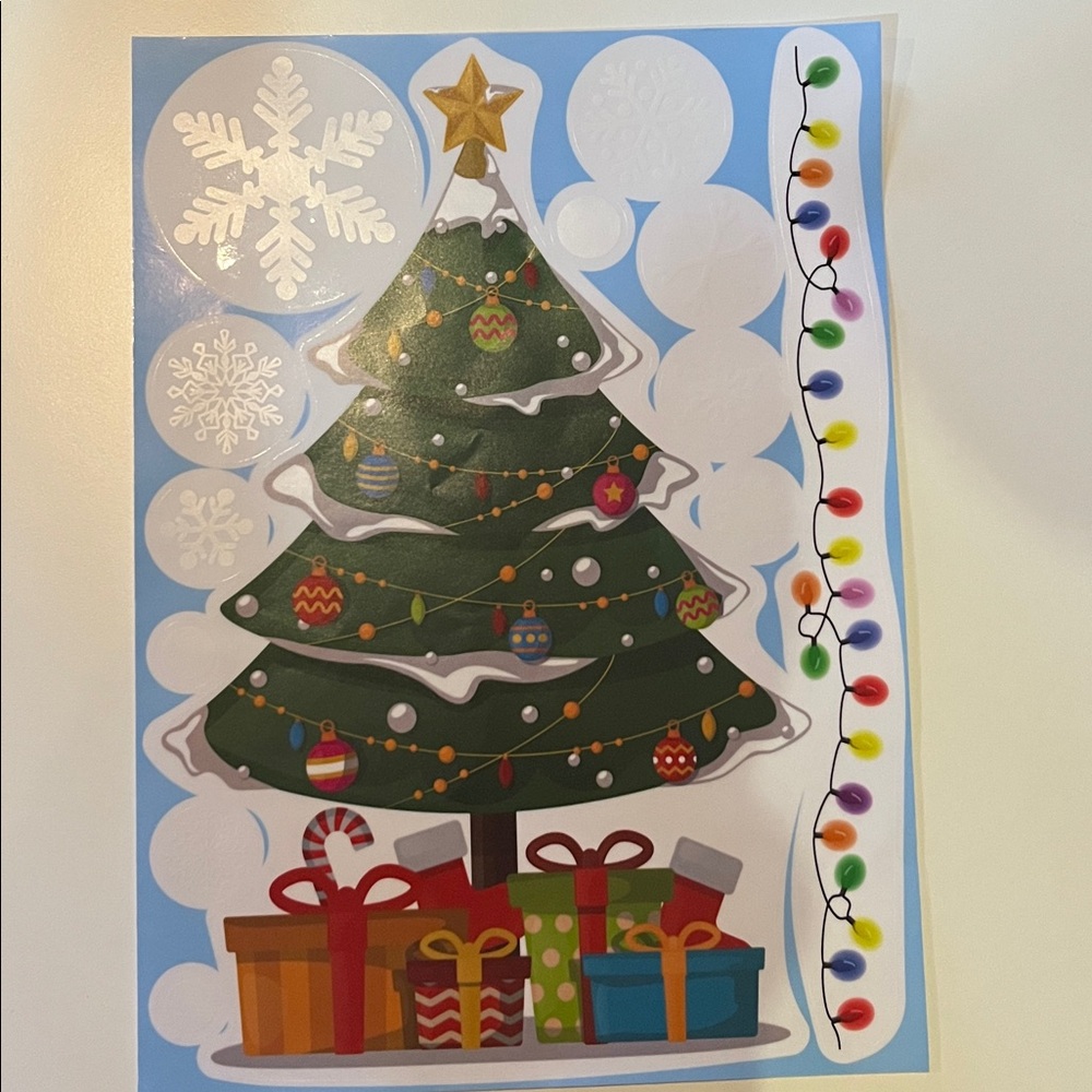 Merry Christmas Holiday Window Sticker Set  New